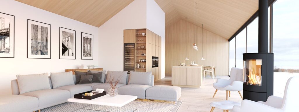 neue moderne skandinavische Loft-Wohnung. 3d Rendering