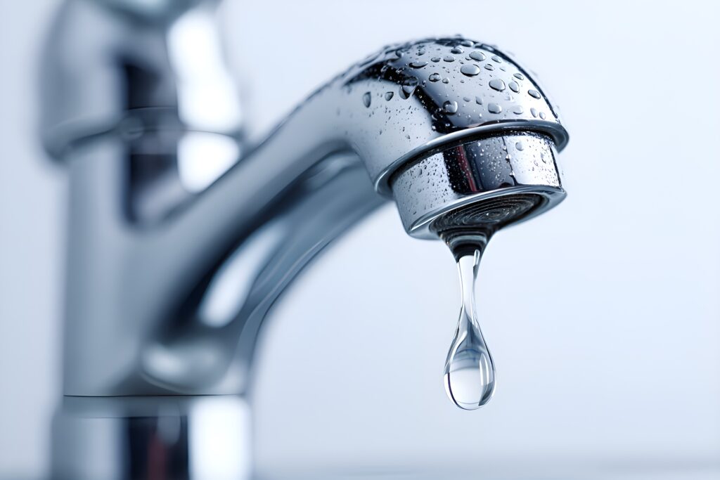 Tropfender Wasserhahn als Symbol für Wassersparen | Regenwassertank Komplettset